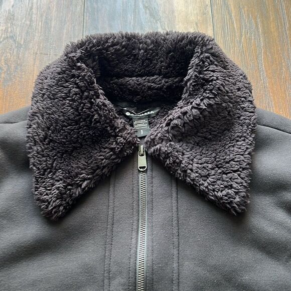 EUC ATHLETA Jacket Womens Small Westbound Sherpa Lined Black super soft and warm - Picture 2 of 11